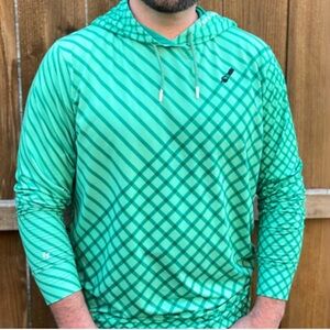 Fore Fathers Turf Tamer Hoodie Men’s size Medium Green Performance Golf Stretch